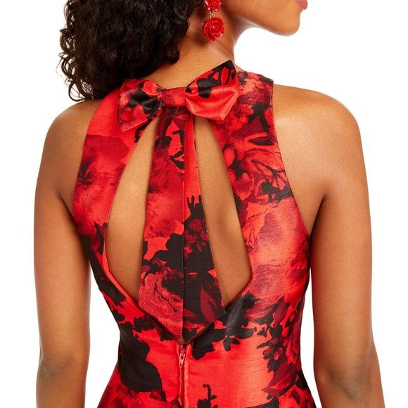 City Studios Womens Dress Juniors Size 3 Red Black - Picture 4 of 16